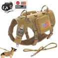 thumbnail image 2 of Tactical Dog Harness Leash Durable Military Dog Harness Vest MOLLE For Large Dogs erman Shepherd Training Harnesses With Pouches ShopWise Round, 2 of 16
