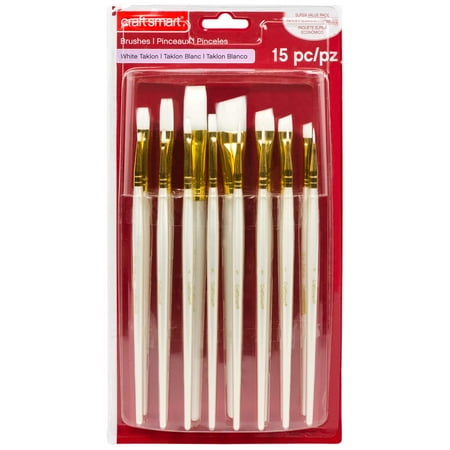 UPC: 0886946971952 | White Taklon Super Value Paintbrush Pack By Craft Smart®
