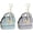 Light Blue/Purple, variant on Mini Tote Bag Keychain, Cute Coin Purse Keychain PU Leather Backpack Charm Tiny with Zipper for Women Makeup Card Data Key Cable Organizer, White -
