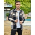 thumbnail image 3 of ELESOL Mens Flannel Shirts Long Sleeve Plaid Shirt Jacket Button Down Shirt, 3 of 8