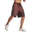 thumbnail image 6 of Men's Cargo Shorts Multi-Pocket Workwear Shorts Loose Fit Jogging Athletic Five Pants Drawstring Workout Gym Shorts, 6 of 9