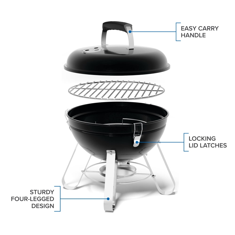 Napoleon NK14 Portable Charcoal Kettle Grill in Black