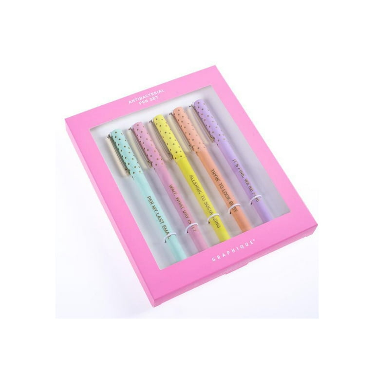Sassy Work Pants Antibacterial Pen - Multicolor - Pack of 5