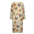 thumbnail image 4 of Yuyamidu Chicken Long Sleeve Robes for Women with Zipper Bathrobe Cock Spa Robe Comfy Crewneck Nightgown Ladies Sleep Dresses Mid Calf Length Robe Size 3XL, 4 of 7