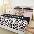 thumbnail image 3 of Homewish Cute Cheetah Bed Sheets,Jungle Wildlife King Sheets,Leopard Print Pink Flower Sheet Set For Boy Kids,Super Cozy Room Decor,4pcs, 3 of 7