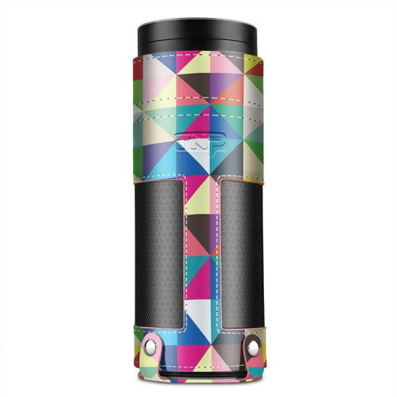 Case for Amazon Echo Plus (Color Square) - Premium PU Leather Cover Sleeve Skins Carrying Storage Travel Bag with Holding Strap & Carabiner Hook Protective Accessory for Echo Plus & 1st Gen Echo
