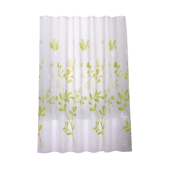 Shower Curtain,Printed Fabric Shower Curtain Thickened Waterproof Fabric Butterfly Leaf Shower Curtain With Hook
