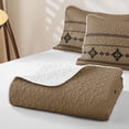 thumbnail image 4 of Castle Fairy Bohemian Tribal Aztec Twin Quilt Set 2 Pieces,Hippie Boho Twin Coverlet Set,Taupe Black,1 Bedspread and 1 Pillowcase, 4 of 7