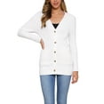 thumbnail image 1 of Suéter cárdigan casual INSPIRE CHIC para mujer, tejido trenzado, largo, de moda, para otoño e invierno, color blanco, 1 of 6