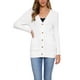 thumbnail image 1 of Suéter cárdigan casual INSPIRE CHIC para mujer, tejido trenzado, largo, de moda, para otoño e invierno, color blanco, 1 of 6
