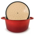 thumbnail image 2 of BergHOFF Neo Cast Iron 7qt. Round Dutch Oven 11" with Lid, Red, 2 of 9