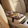 thumbnail image 4 of Xoenoiee Highland Cattle Sunflower Pattern 5 Pack Car Seat Covers Full Set with Auto Seat Belt Cover and Car Arm Rest Cover, Faux Leather Auto Accessories Universal Fit, 4 of 7