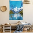 thumbnail image 2 of Landscape Tapestry, Dreamy View of Alpine Lake with Snow Frozen Peaks Swiss Northern Explore, Wall Hanging for Bedroom Living Room Dorm Decor, 60W X 80L Inches, Blue Green White, by Ambesonne, 2 of 5