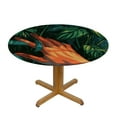 thumbnail image 3 of Acheng Palm Leaves Round Tablecloth, Tropical Jungle Palm Leaves with Charming Colors, Table Decoration for Banquet, Candy Buffet, and Dining Table 46-50, 3 of 8