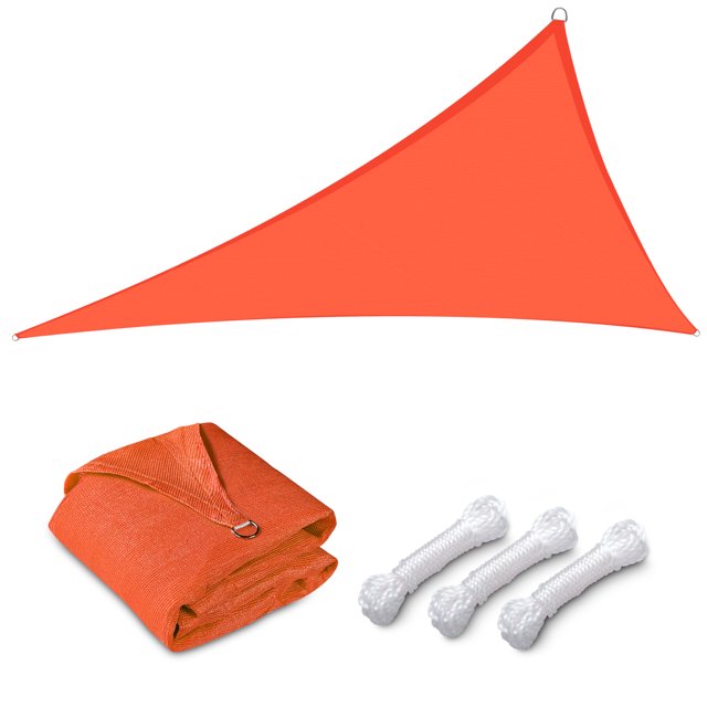 Yescom 11 Ft 97% UV Block Triangle Sun Shade Sail Heavy Duty HDPE Canopy Garden Yard