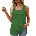 thumbnail image 2 of Htigea Clearance Womens Tank Tops Summer Square Neck Sleeveless T Shirts Loose Casual Tunic Tops for Leggings Green,3XL, 2 of 6