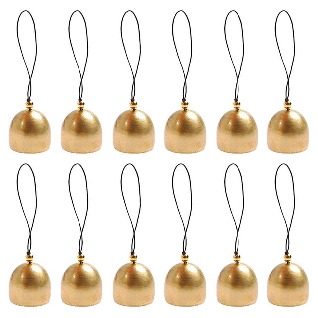 12 piezas de campanas de metal de metal vintage colgantes de cuerda colgantes campanas de decoración de árboles de Navidad