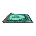 thumbnail image 2 of Ahgly Company Indoor Round Oriental Turquoise Blue Asian Inspired Area Rugs, 7' Round, 2 of 4