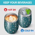 thumbnail image 4 of 12oz Stemless Wine Tumblers Teal Christmas Star Pattern Vacuum Insulated Stainless Steel Travel Tumbler Cups Mug with Lid and Straw for Champaign,Cocktail,Beer with Cleaning Brush, 4 of 5