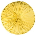 thumbnail image 3 of SAFAVIEH Leila 18" x 18" Round Tufted Plush Pillow, Mustard, 3 of 3