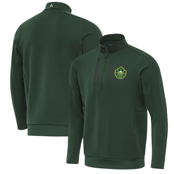 Men's Antigua Hunter Green Seattle Storm Generation Quarter-Zip Pullover Top