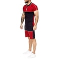thumbnail image 3 of DPTALR Mens Summer Home Stripe Color Collision Short Sleeve Shorts Sports Thin Sets, 3 of 8