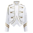 thumbnail image 6 of Aislor Boys Marching Band Jacket Drum Major Team Uniform Outwear Long Sleeve Coat Banquet Carnival White 14, 6 of 7