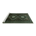thumbnail image 2 of Ahgly Company Machine Washable Indoor Round Persian Turquoise Blue Traditional Area Rugs, 5' Round, 2 of 4