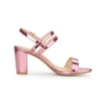 thumbnail image 3 of BLISSFUL STEP Women's Slingback Block Heel Ankle Strap Sandals Pink 8, 3 of 7