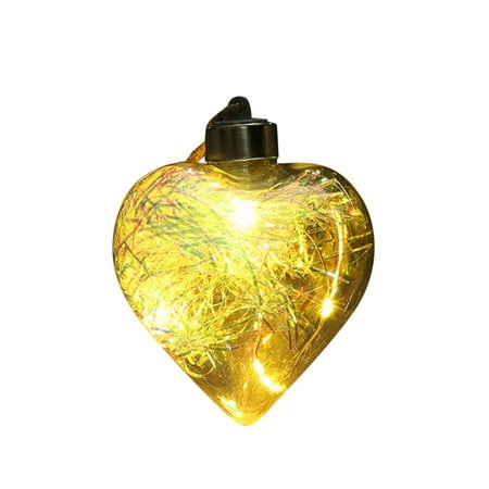 

NN Christmas Creative New LED Transparent Christmas Ball Christmas Tree Pendant Luminous Heart Shaped Ball Ceiling Drapes for Weddings with Lights