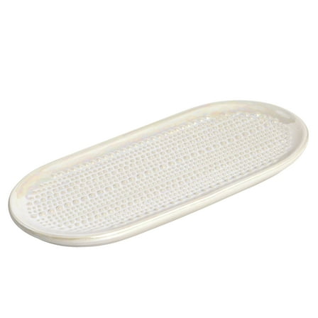 Mainstays White Iridescent Hobnail Ceramic Soap Dish Tray