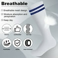thumbnail image 3 of Hengguang 4 Pairs Kids Soccer Socks, Unisex Anti-slip Breathable Kids Over Knee Soccer Socks, Towel Bottom Football Socks for Children Aged 5-12 to Playing Sports(White, Blue, Red, Black), 3 of 7
