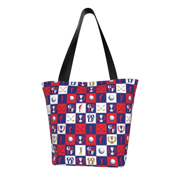 Fotbe golf Bolsa de Playa con Estampado, Bolsa de Hombro, Bolsa de Mano Espaciosa, Bolsa de Viaje Ligera, Bolsa de Compras Versátil