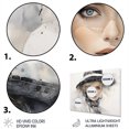 thumbnail image 3 of Designart "Stylish Woman With Hat Timeless Beauty II" Fashion Metal Art Living Room, 3 of 5