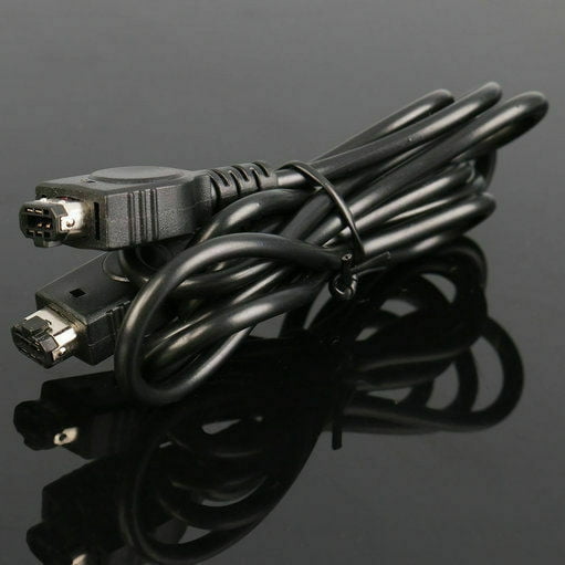 NATEFEMIN Ultimate GBA Link Cable for 2-Player Game Boy Advance Gaming, Featuring a Sleek Black Design