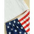 thumbnail image 6 of Independence Day Baby Clothes Star Contrast Color Stripe Print Crew Neck T-Shirts Elastic Waist Shorts 2Pcs Set, 6 of 8