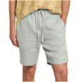 thumbnail image 1 of Pantalones de Hombre Elástico Cintura Músculo Casual Imitación Algodón Lino Textura Atado Cinco Cuartos de Pantalones Cortos, 1 of 9