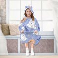 thumbnail image 7 of FORMRS Wearable Blanket Hoodie with Sleeves for Kids Cozy Flannel Sweatshirt, Blue Halloween, 7 of 7