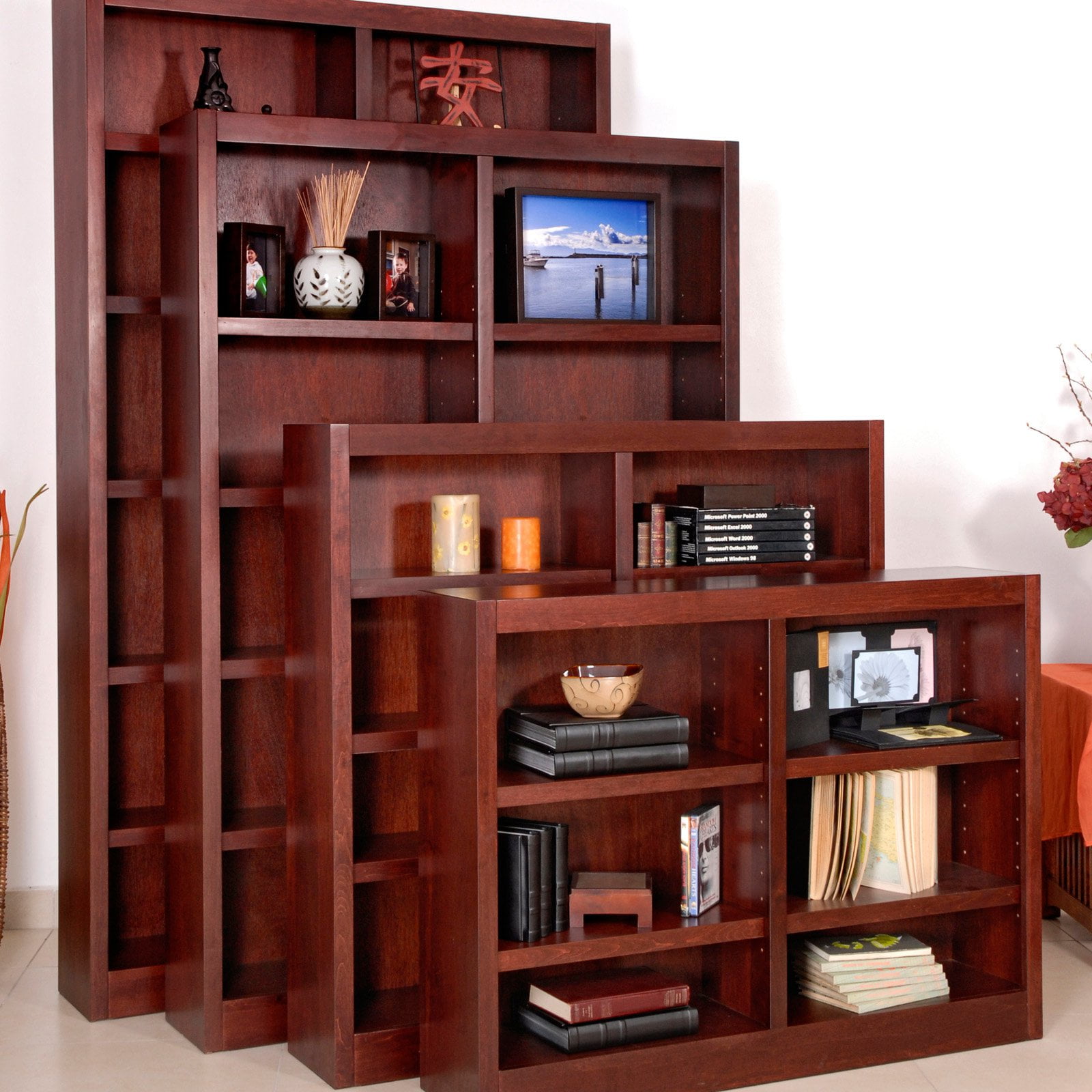 Concepts In Wood Double Wide Wood Veneer Bookcase