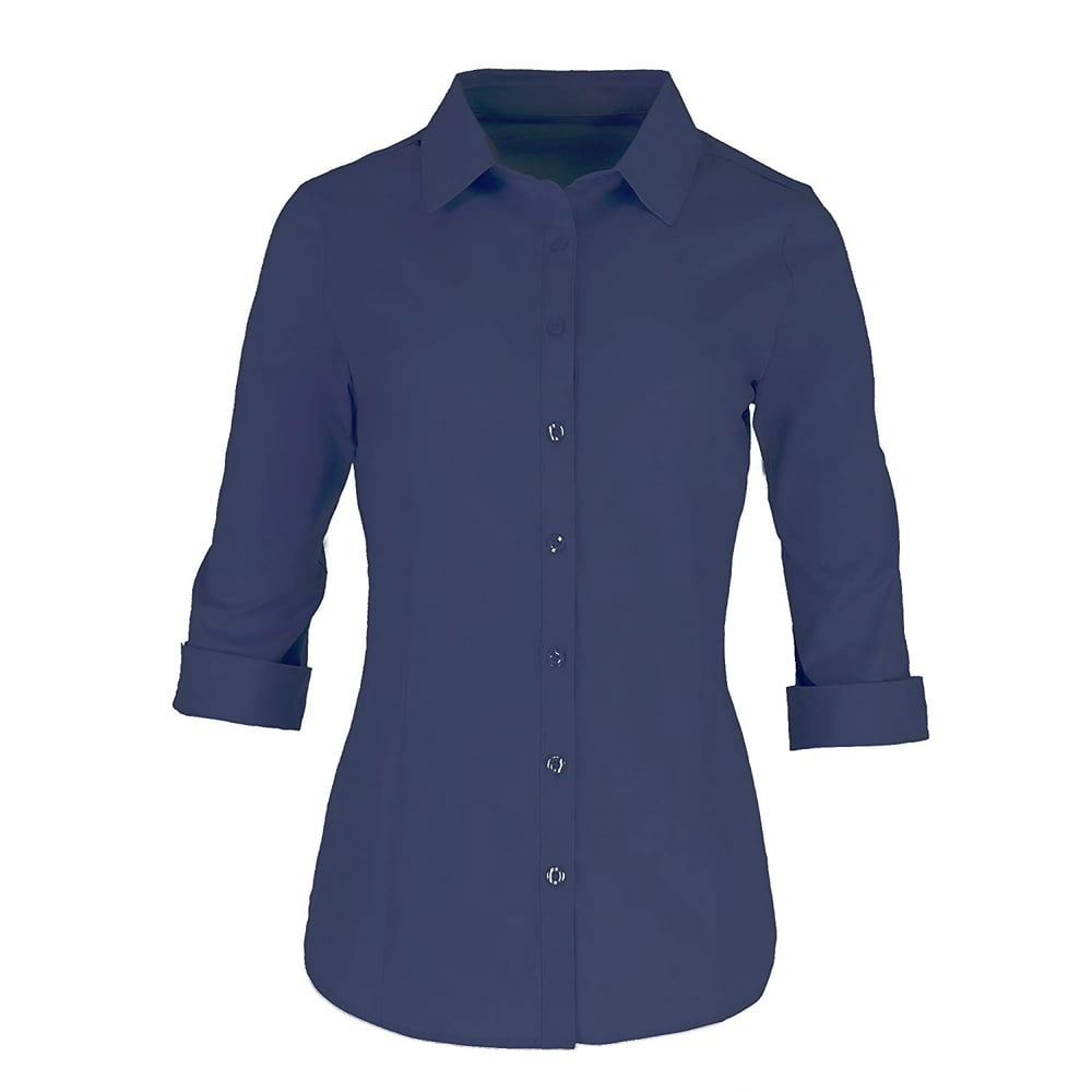 Pier 17 - Pier 17 Button Down Shirts for Women by Tailored, 3/4 Sleeve ...