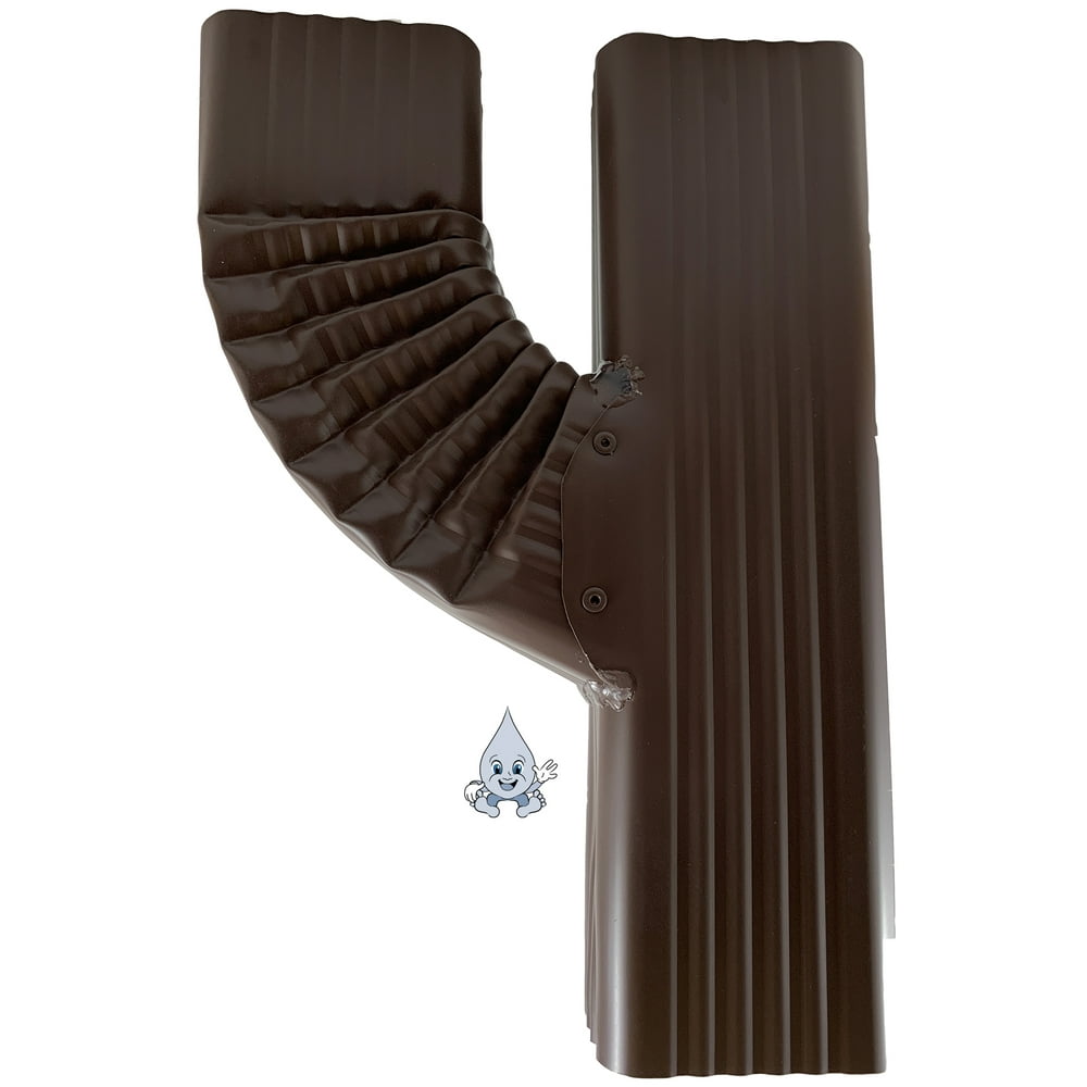 Downspout Funnel, U 2x3, left, Aluminum, Royal Brown