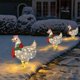 thumbnail image 3 of 1 pollo iluminado con bufanda decoraciones de vacaciones, decoraciones navideñas LED para exteriores, metal Chris Feliz Sencillez, 3 of 5