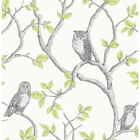 Fine Décor Linden Green Owl Wallpaper