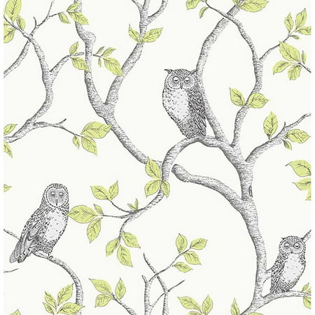 Fine Décor Linden Green Owl Wallpaper (Best Green Nature Wallpapers)