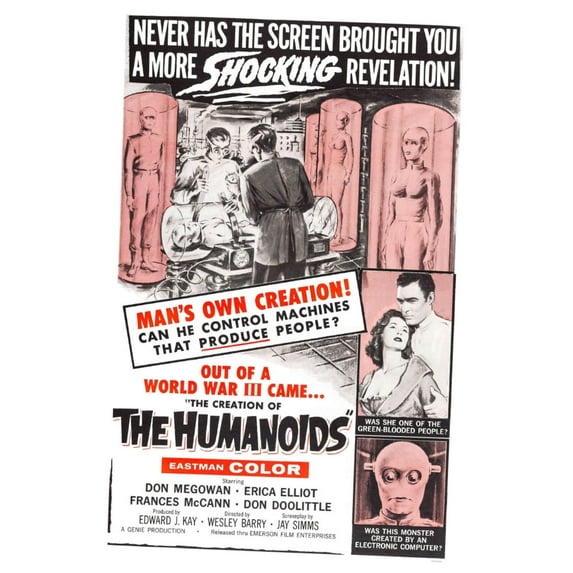 Creation Of Humanoids The Movie Poster 16in x 24in 16x24 Multi-Color Square Adults Western Graphic
