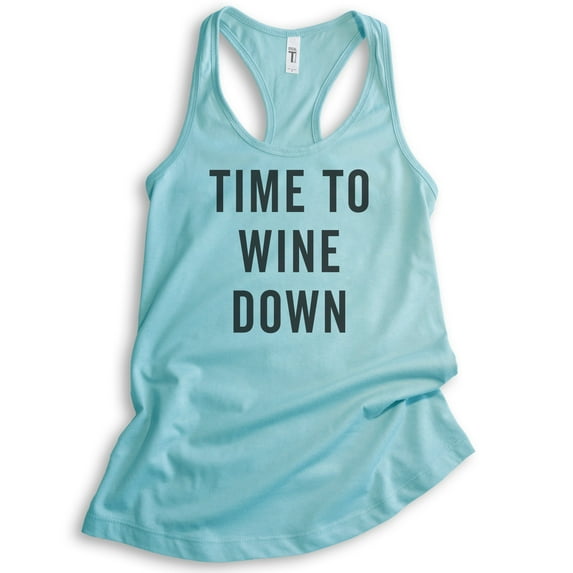Time To Wine Down Tank Top, Ladies Racerback Tank Top, Wine Tank, Wine Mom Tank, Wine Party Tank, Cancun, X-Large