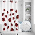 thumbnail image 4 of No Hook Shower Curtain with Built-in Rings - Red Ladybug Washable Waterproof Fabric Bathroom Curtains for Hotel,Rentals, Stall 54 X 78 Inch , Red Black Polka Dot, 4 of 9
