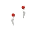 thumbnail image 2 of Delight Jewelry Good Luck Italian Horn Red Crystal Clip on Earrings, 2 of 5