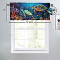 thumbnail image 4 of Sea Turtle Window Curtain Valance Blue Teal Ocean Fish Underwater Animal Coastal Theme Window Valance for Living Room Bedroom, Kitchen Valance Rod Pocket Window Curtain 54 by 18 in, 1 Panel, 4 of 6