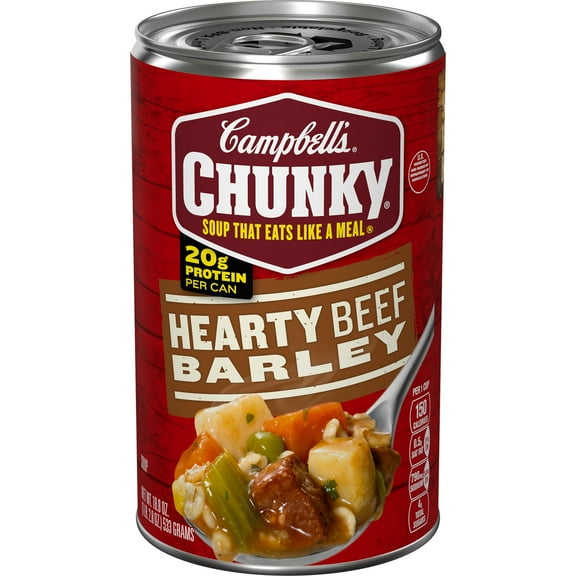 Campbell's Chunky Soup, Ready to Serve Hearty Beef and Barley Soup, 18.8 oz Can